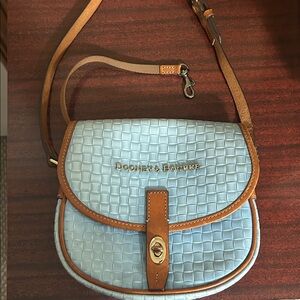 Dooney & Bourke Light Blue and Tan Crossbody Bag